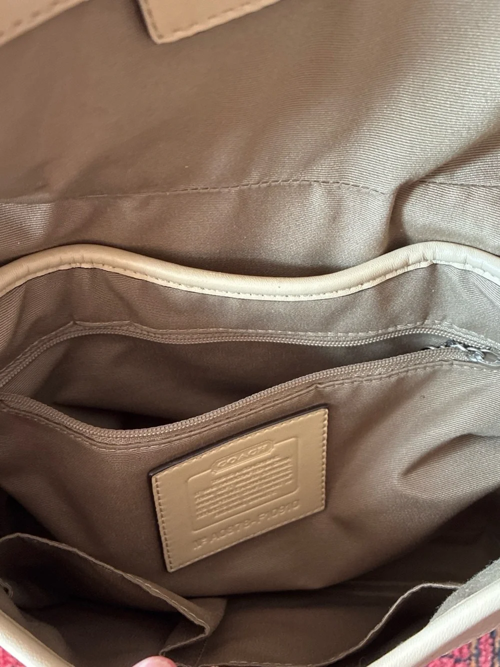Cream Leather Shoulder Bag
